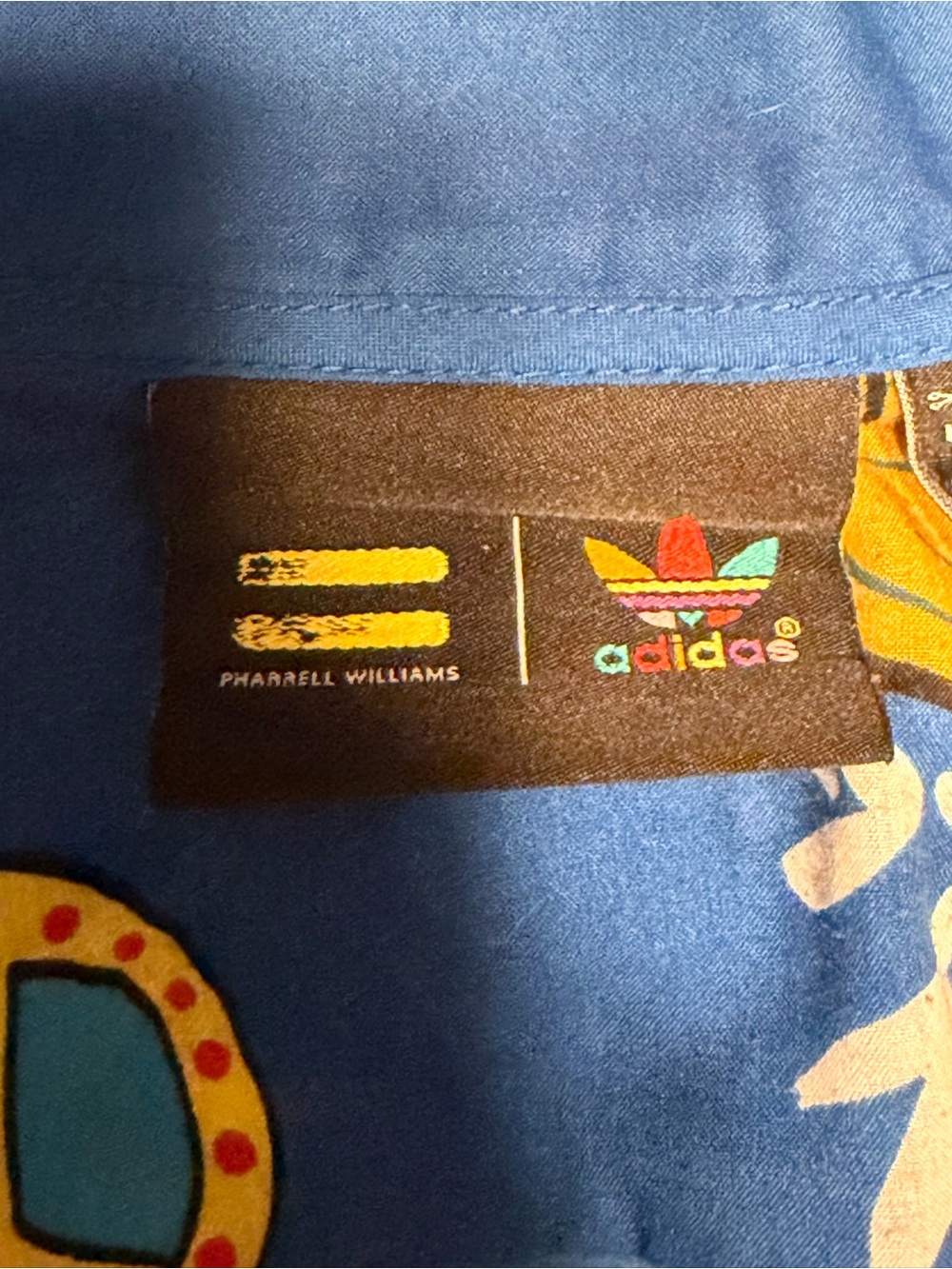 Adidas x Pharrell Williams Doodle Camp Shirt Blue M - Picture 4 of 5